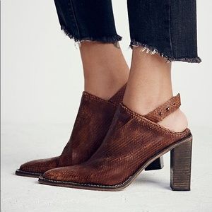 Free People Silver Storm Heeled Mule - 36